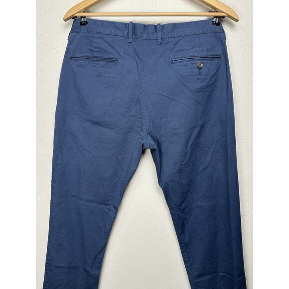 J. Crew Flex Straight Chino Pants Men's 34x30 Blue Flat Front Slash Pocket - Picture 13 of 16